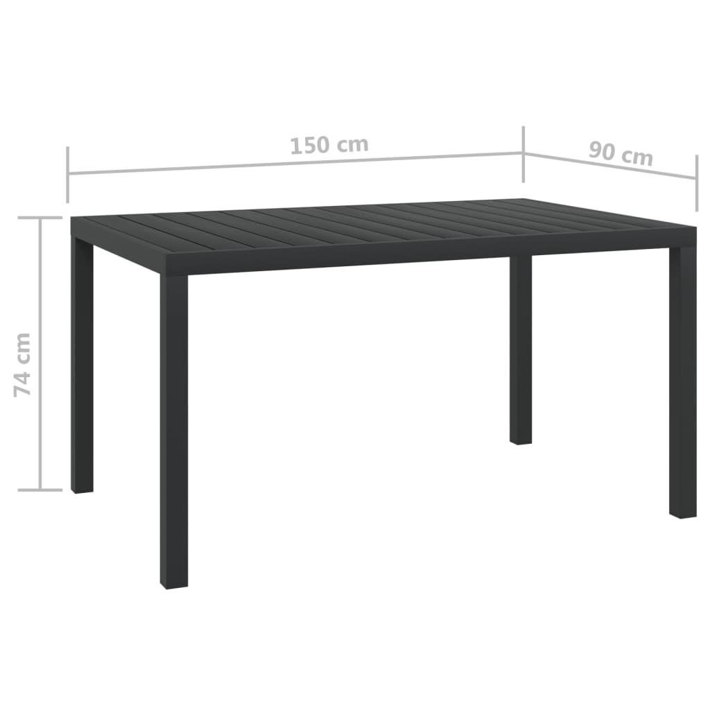 Tuintafel Aluminium En Hkc 150 x 90 x 74 cm