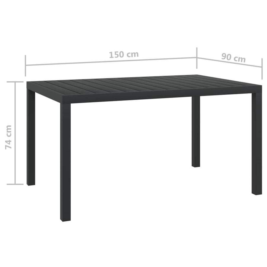 Tuintafel Aluminium En Hkc 150 x 90 x 74 cm