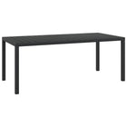 Garden table 185x90x74 cm aluminum and HKC black