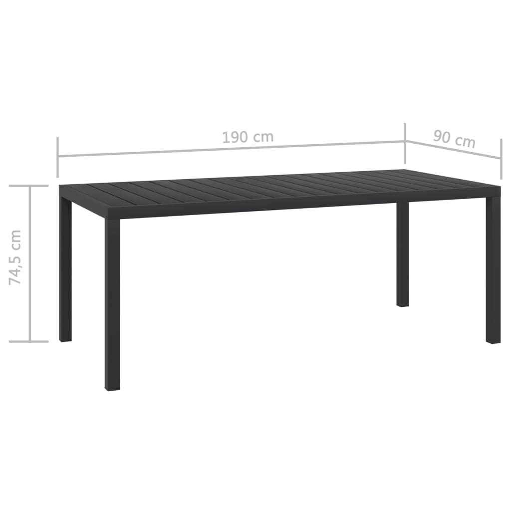 Tuintafel Aluminium En Hkc 185 x 90 x 74 cm