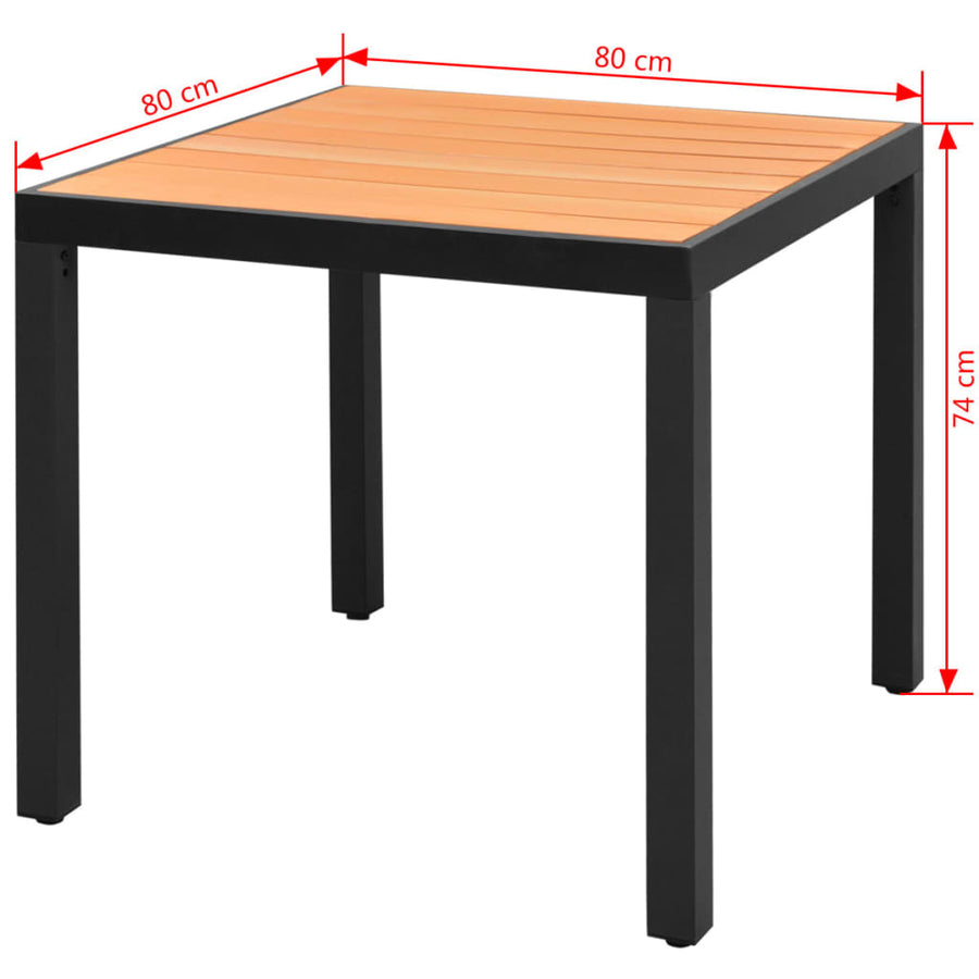 Tuintafel 80X80X74 Cm Aluminium En Hkc Bruin