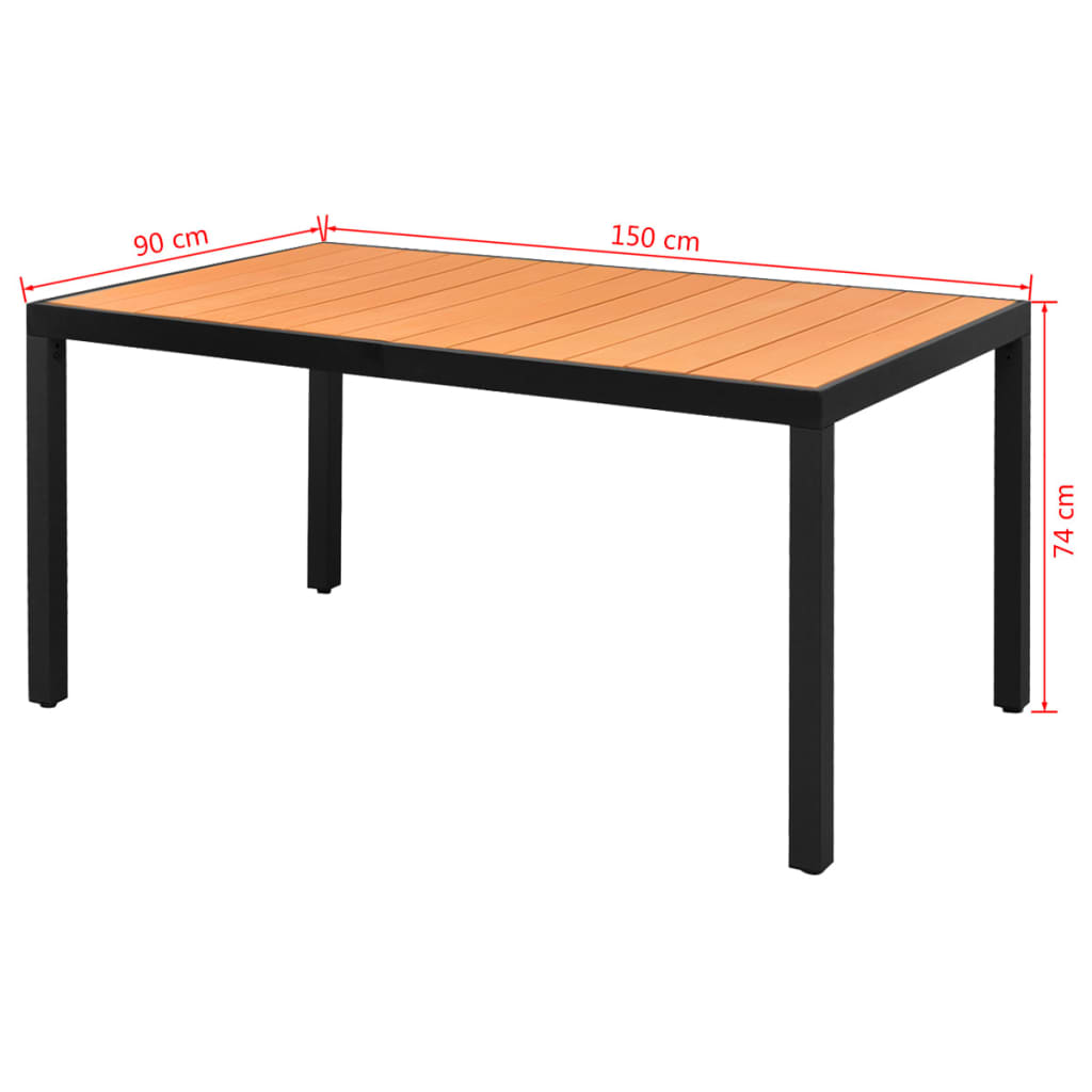 Tuintafel 50X90X74 Cm Aluminium En Hkc 150 x 90 cm