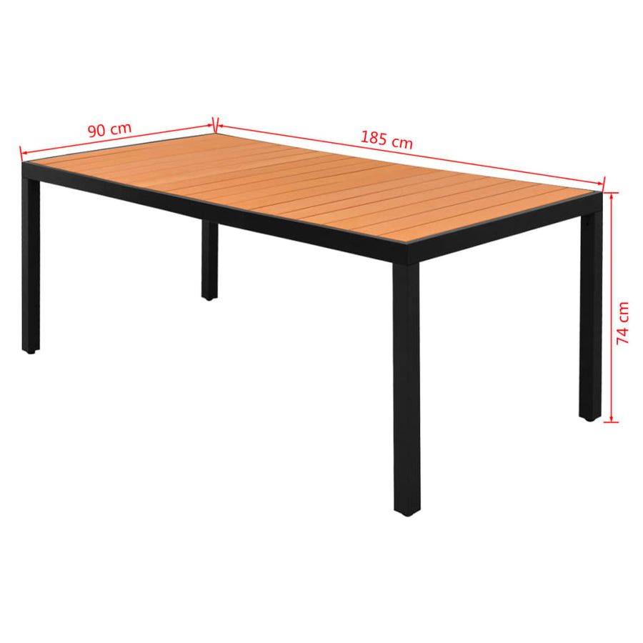 Tuintafel 85X90X74 Cm Aluminium En Hkc 185 x 90 cm