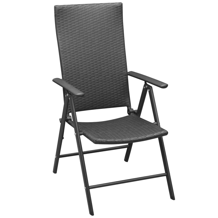 Tuinstoelen Stapelbaar Poly Rattan 2 Zwart