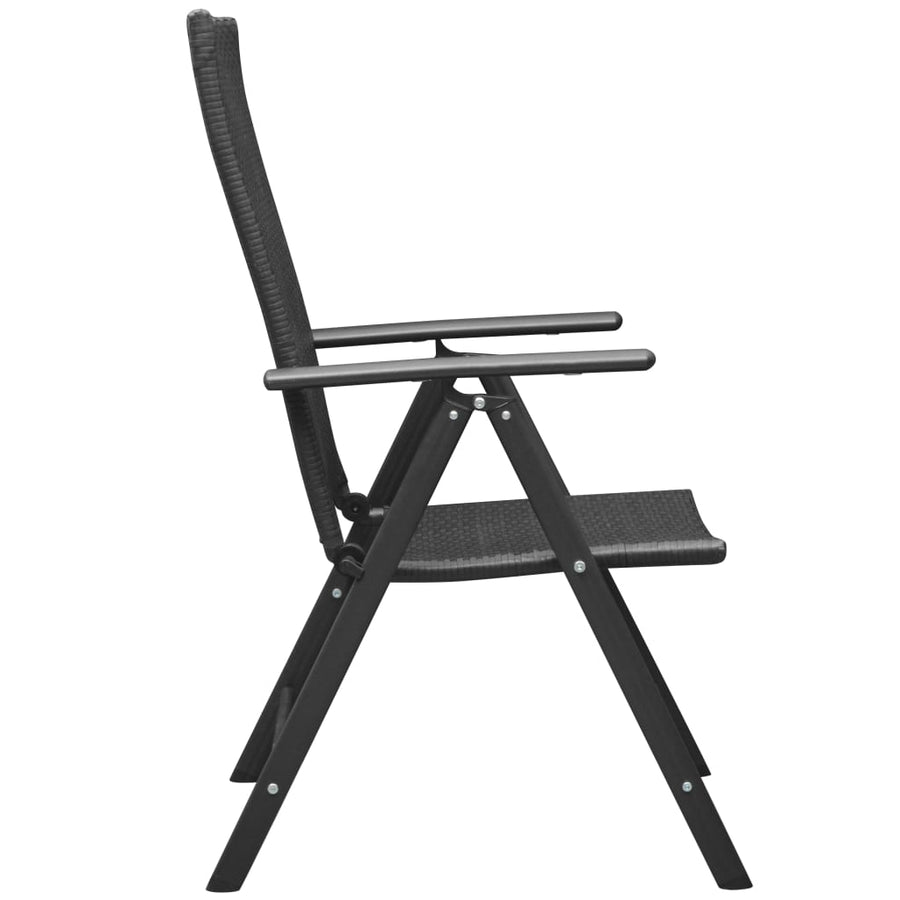 Tuinstoelen Stapelbaar Poly Rattan 2 Zwart