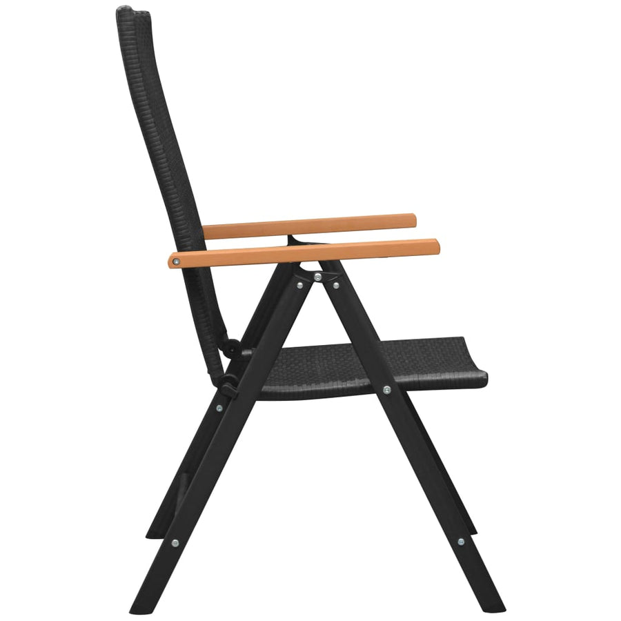 Tuinstoelen Stapelbaar Poly Rattan 2 Zwart en bruin