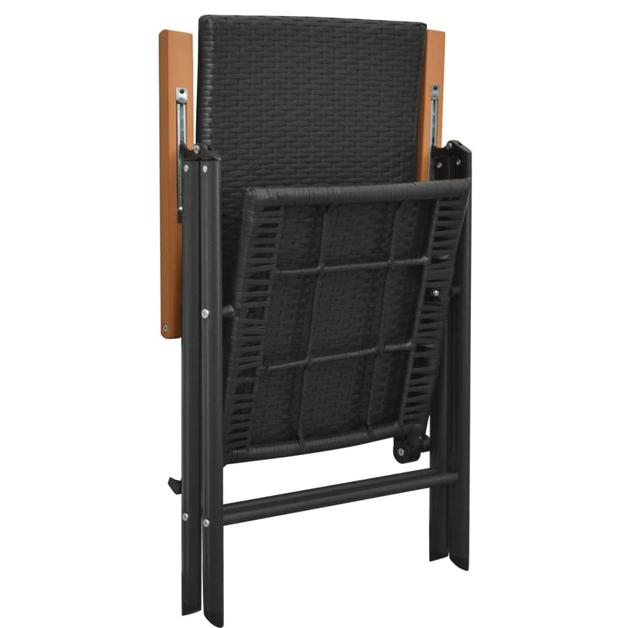 Tuinstoelen Stapelbaar Poly Rattan 2 Zwart en bruin