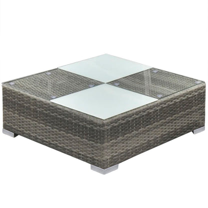 5-Delige Loungeset Met Kussens Poly Rattan Grijs