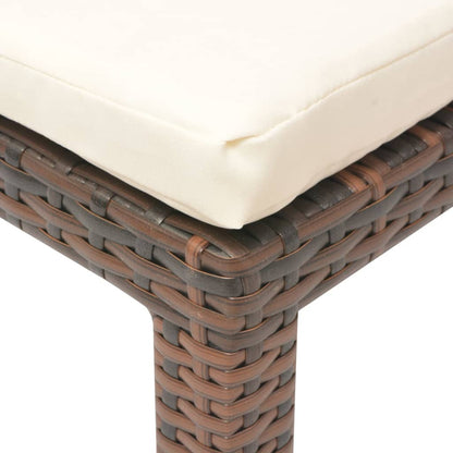 Ligbed Met Kussen Poly Rattan Bruin