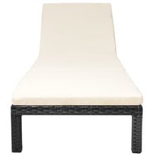 Ligbed Met Kussen Poly Rattan Zwart
