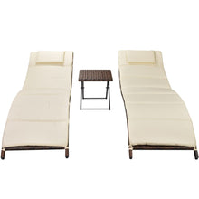 Ligbedden Inklapbaar 2 St Met Tafel Poly Rattan Bruin
