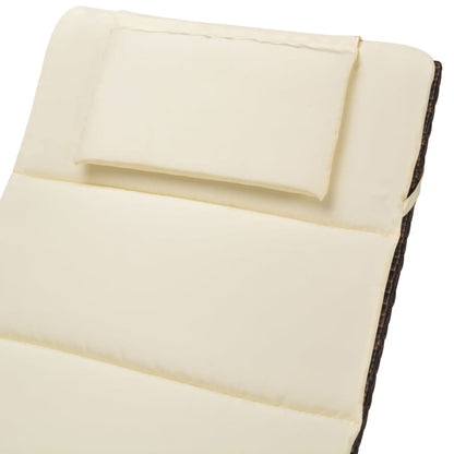 Ligbedden Inklapbaar 2 St Met Tafel Poly Rattan Bruin