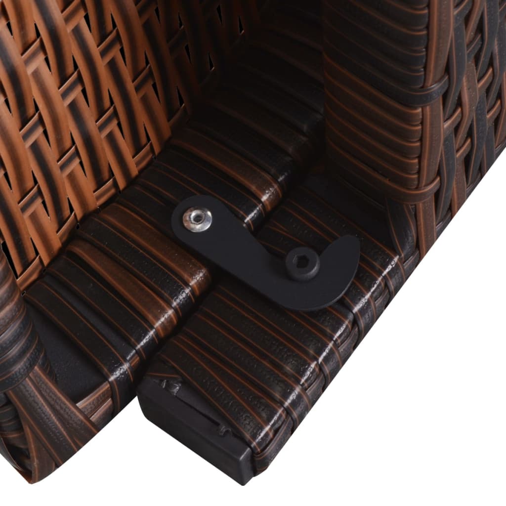 Ligbedden Inklapbaar 2 St Met Tafel Poly Rattan Bruin
