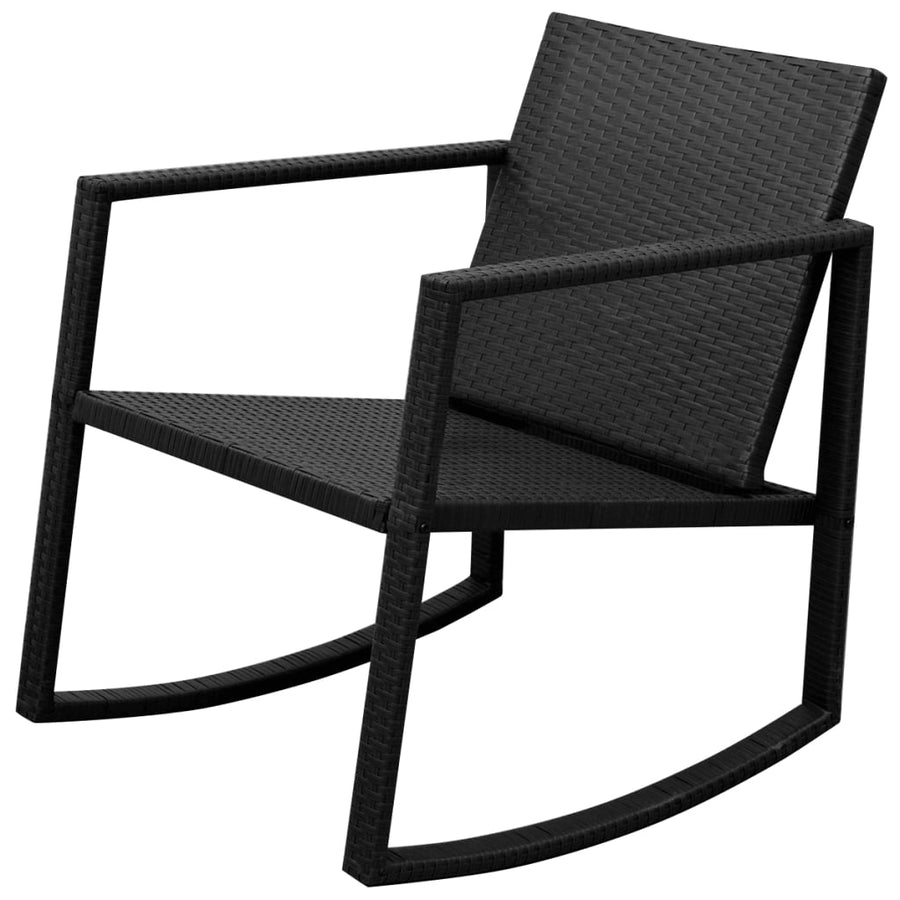3-delige Bistroset poly rattan zwart