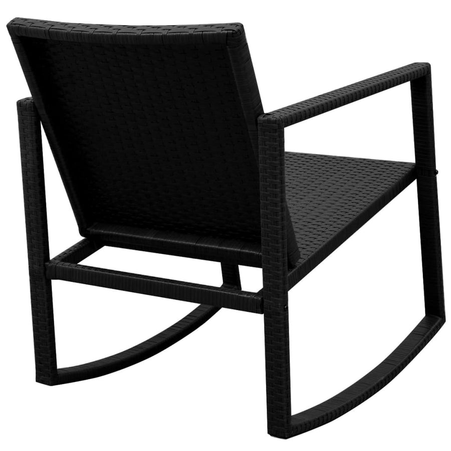 3-delige Bistroset poly rattan zwart