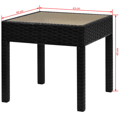 3-delige Bistroset poly rattan zwart