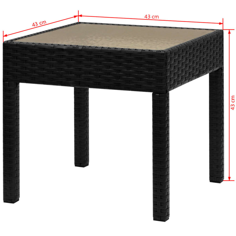 3-delige Bistroset poly rattan zwart