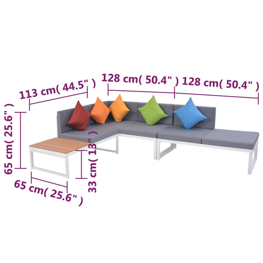 -Delige Met Kussens Aluminium En Hkc 4 Loungeset