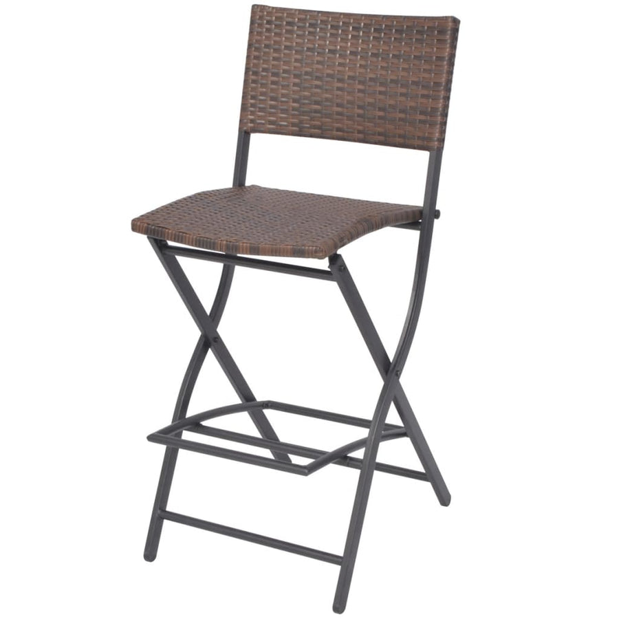 -Delige Tuinset Inklapbaar Staal Poly Rattan Bruin