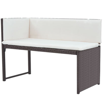 5-delige Tuinset staal poly rattan bruin