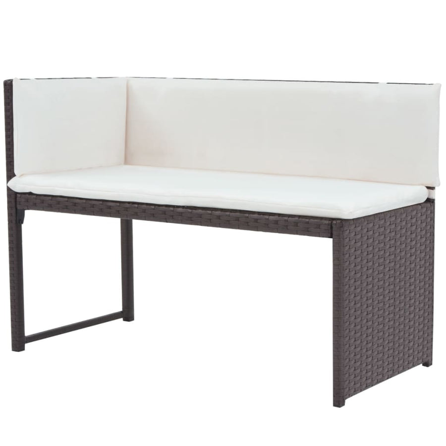 5-delige Tuinset staal poly rattan bruin