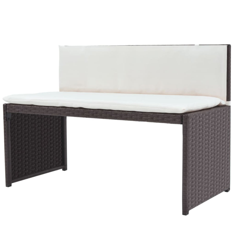 5-delige Tuinset staal poly rattan bruin