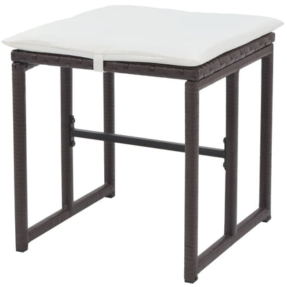 5-delige Tuinset staal poly rattan bruin