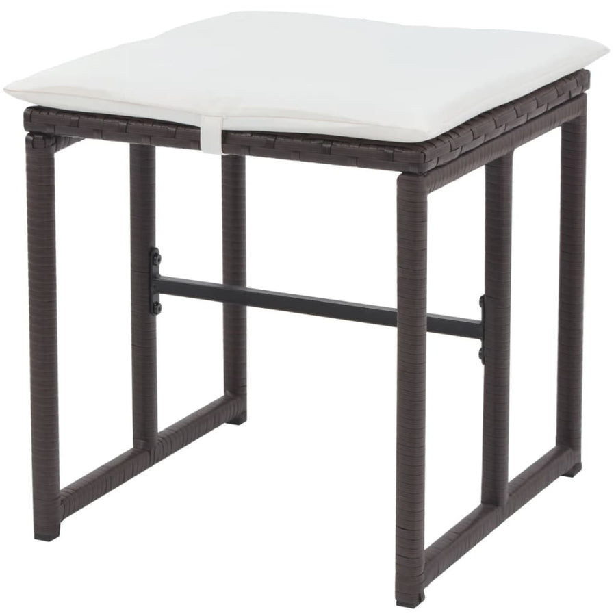 5-delige Tuinset staal poly rattan bruin