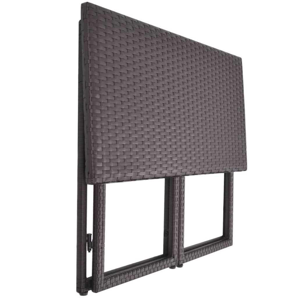 5-delige Tuinset staal poly rattan bruin