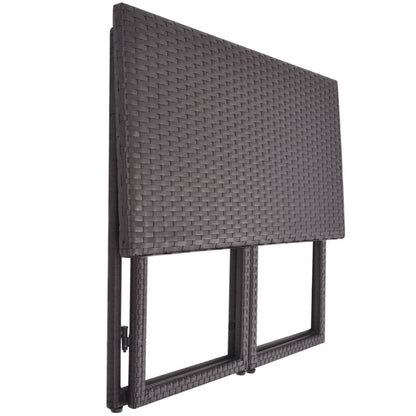5-delige Tuinset staal poly rattan bruin