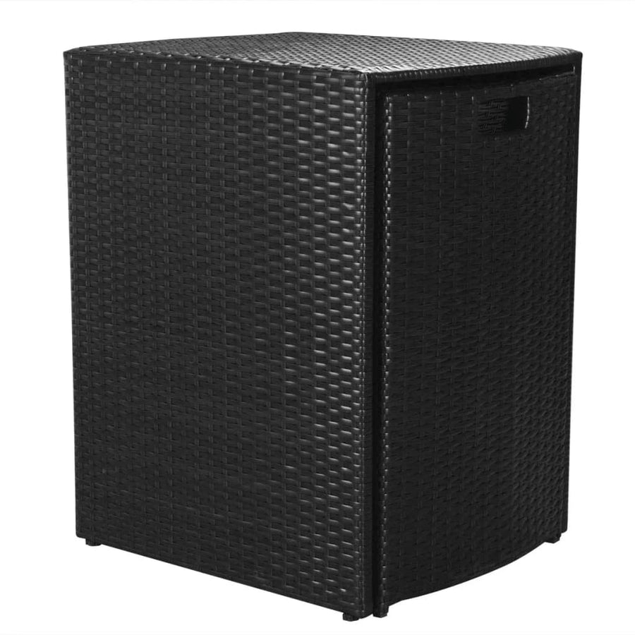 -Delige Bistroset Met Kussens Poly Rattan Zwart