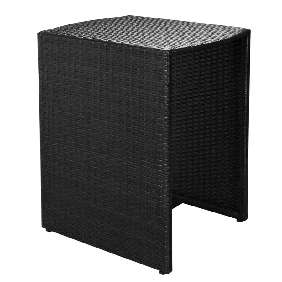 -Delige Bistroset Met Kussens Poly Rattan Zwart