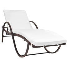Ligbed Met Kussen En Tafel Poly Rattan Bruin
