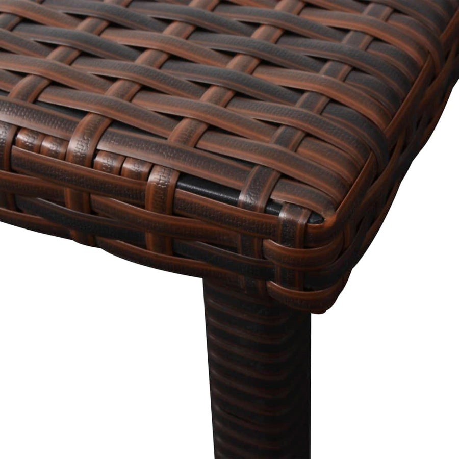 Ligbed Met Kussen En Tafel Poly Rattan Bruin