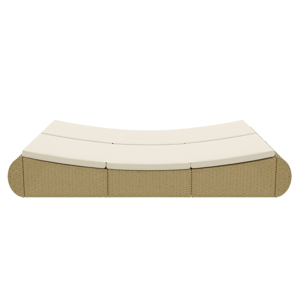 Loungebed Poly Rattan Beige