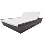 Lounge Bed with Cushion Poly Rattan Brown