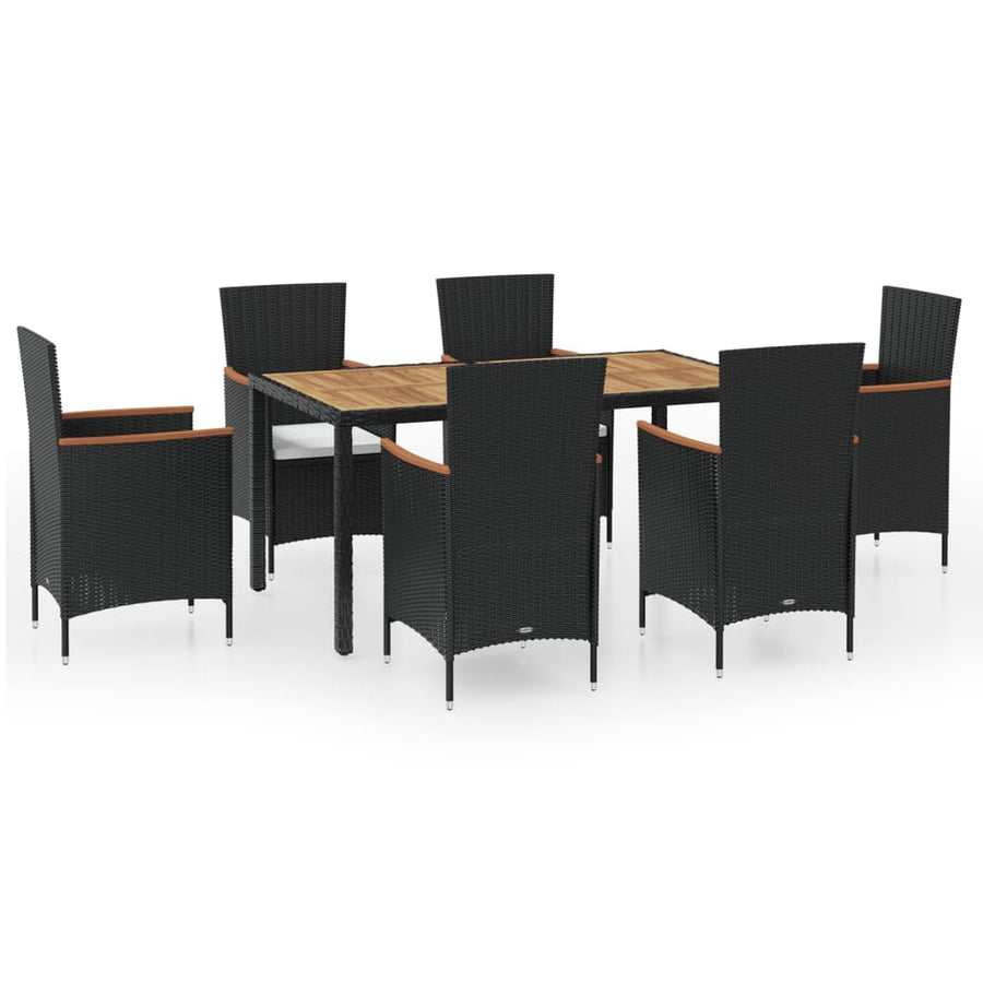 7-delige Tuinset met kussens poly rattan