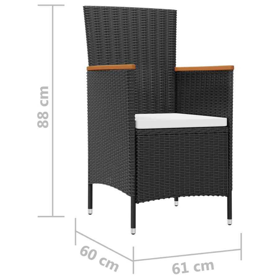 7-delige Tuinset met kussens poly rattan