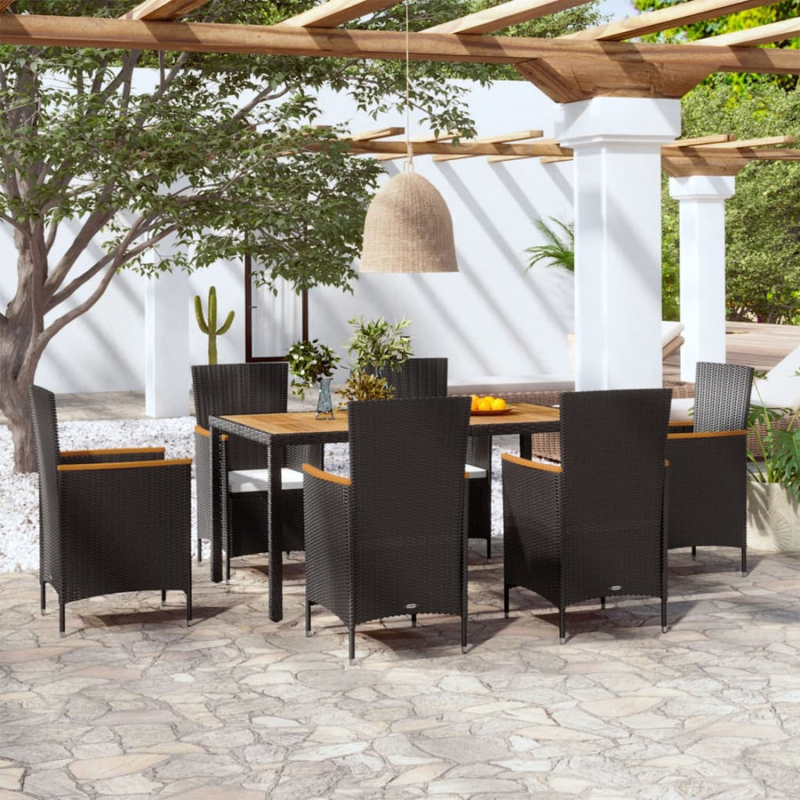 7-delige Tuinset met kussens poly rattan