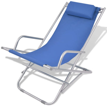Terrasstoelen Verstelbaar Staal Blauw