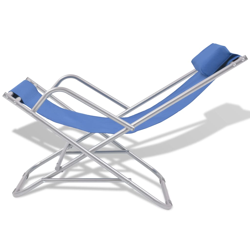 Terrasstoelen Verstelbaar Staal Blauw