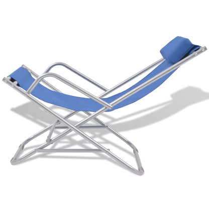 Terrasstoelen Verstelbaar Staal Blauw