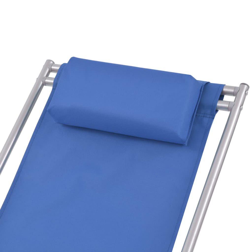 Terrasstoelen Verstelbaar Staal Blauw