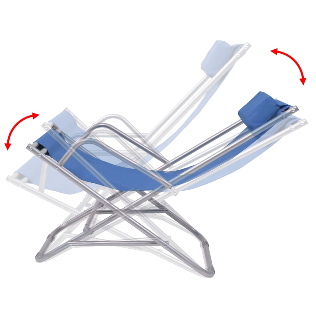 Terrasstoelen Verstelbaar Staal Blauw
