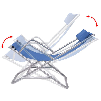 Terrasstoelen Verstelbaar Staal Blauw