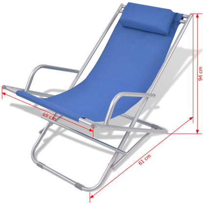 Terrasstoelen Verstelbaar Staal Blauw