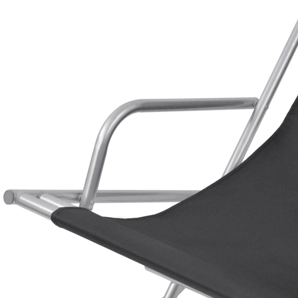Terrasstoelen Verstelbaar Staal Zwart