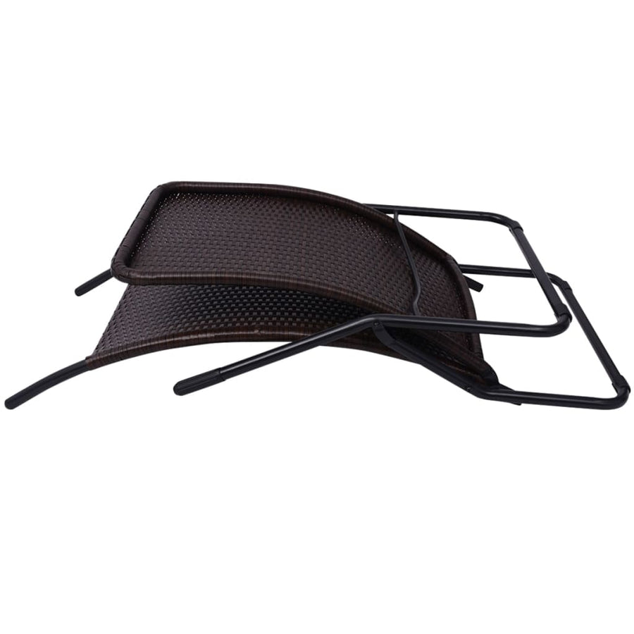 Inklapbaar Ligbed Poly Rattan Bruin