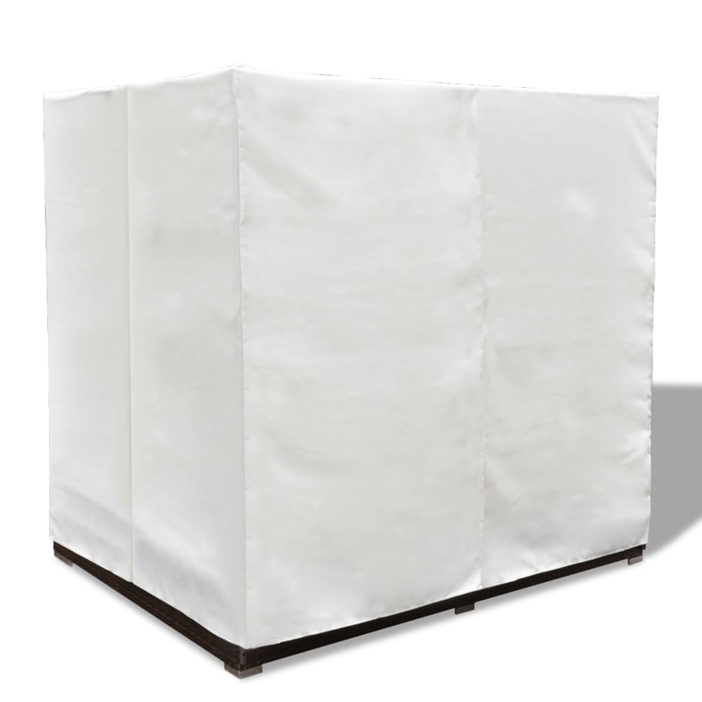 Loungebed Met Gordijnen Poly Rattan Bruin