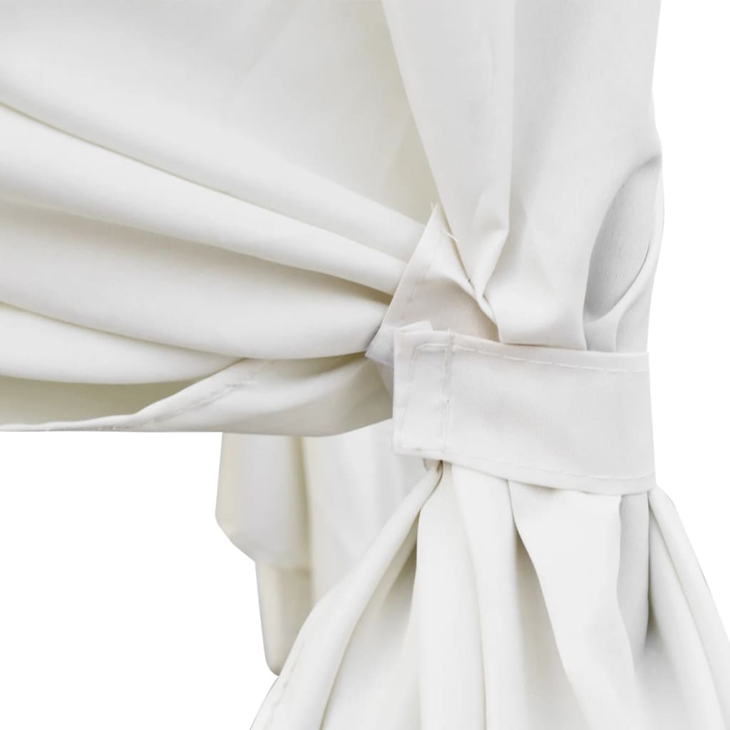 Loungebed Met Gordijnen Poly Rattan Bruin